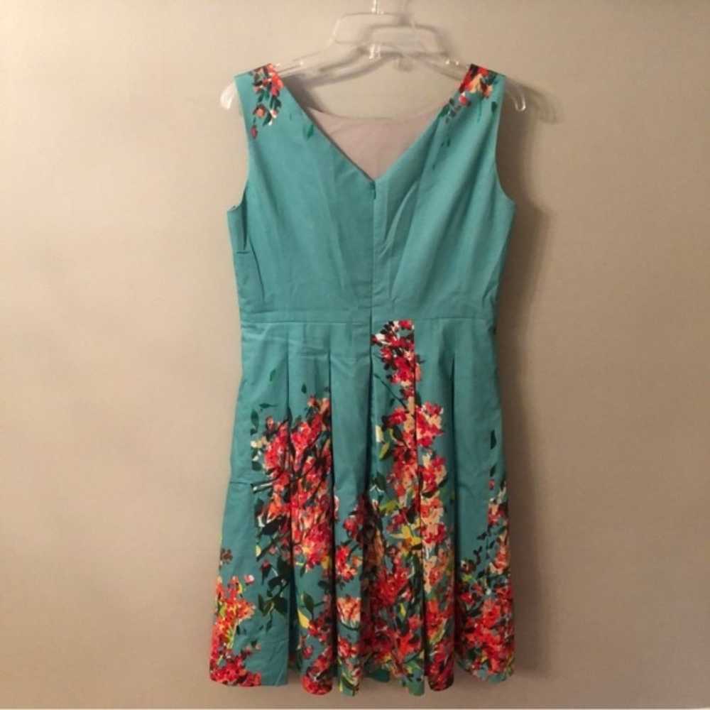 LAFAYETTE 148 SIZE 8 FIT AND FLARE TEAL GREEN FLO… - image 3