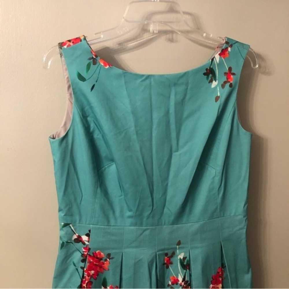 LAFAYETTE 148 SIZE 8 FIT AND FLARE TEAL GREEN FLO… - image 4