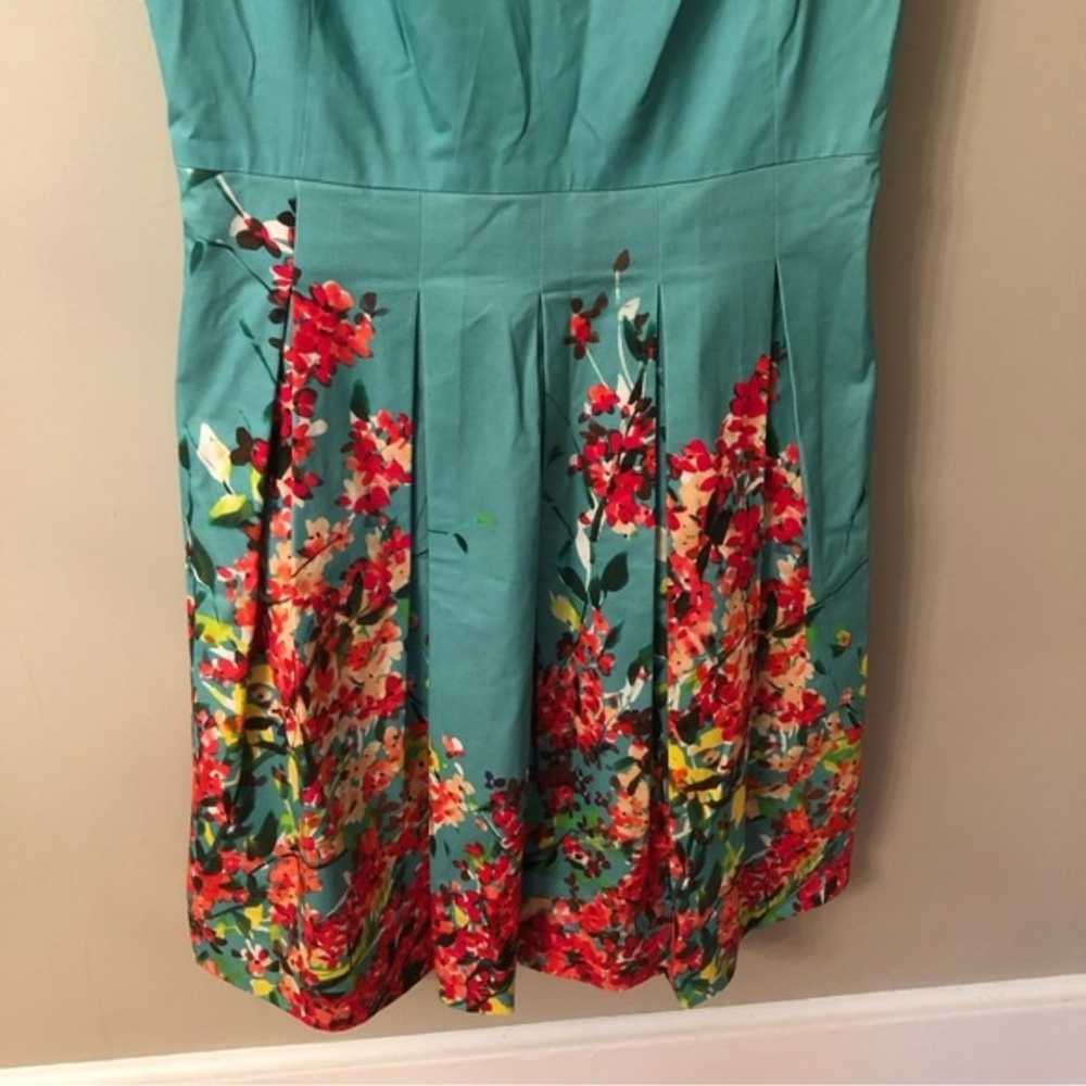LAFAYETTE 148 SIZE 8 FIT AND FLARE TEAL GREEN FLO… - image 5
