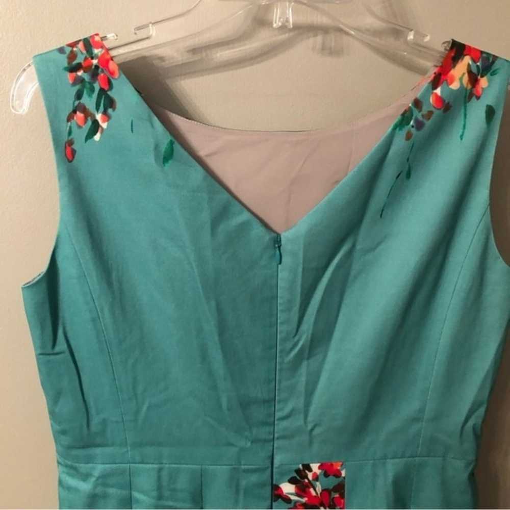 LAFAYETTE 148 SIZE 8 FIT AND FLARE TEAL GREEN FLO… - image 6