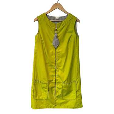 Vintage Danville Chartreuse Apron Dress Small Uni… - image 1