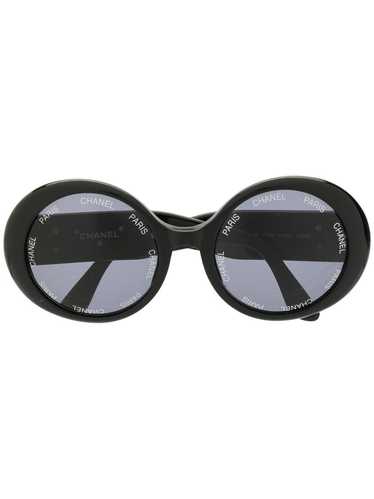 CHANEL Pre-Owned 1990s CC round sunglasses - Black