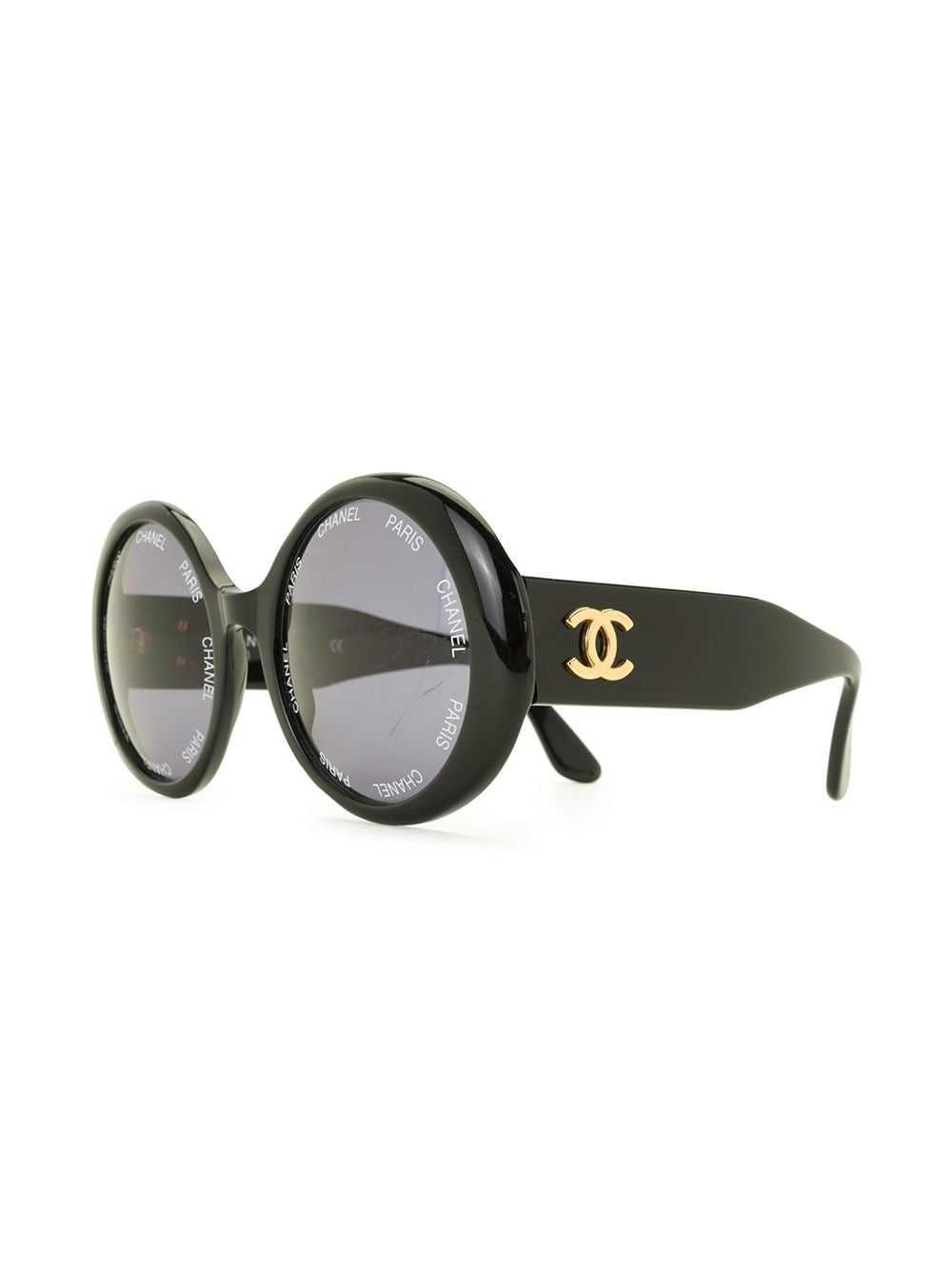 CHANEL Pre-Owned 1990s CC round sunglasses - Black - image 2
