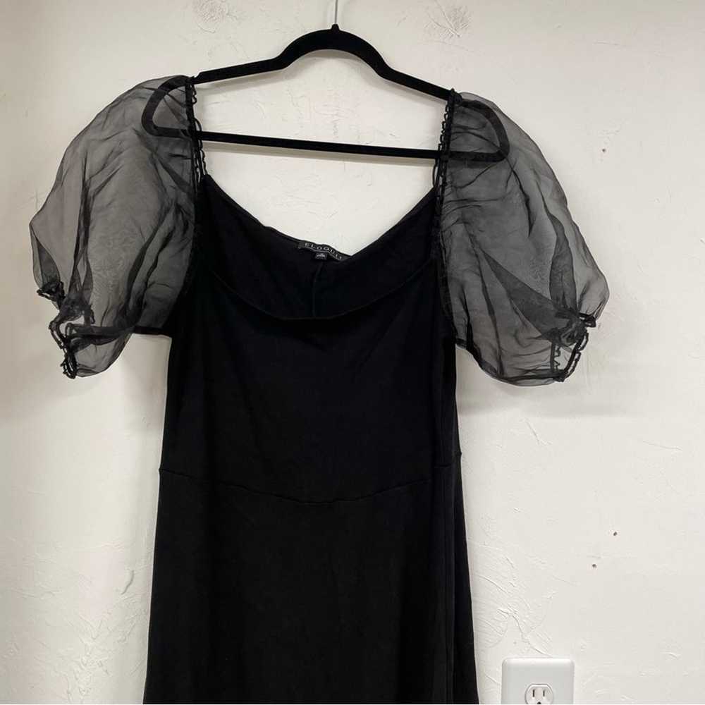 Eloquii Black Fit & Flare Mini Dress Sheer Puff S… - image 2