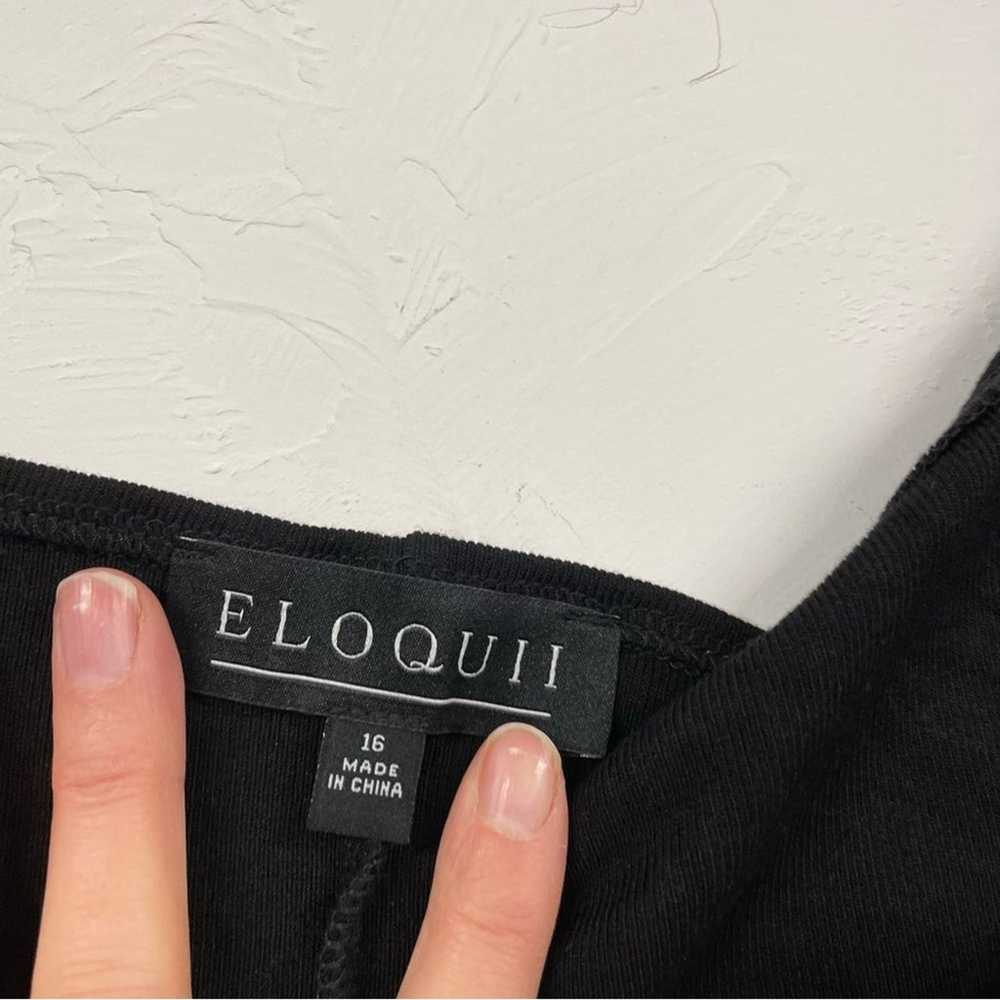 Eloquii Black Fit & Flare Mini Dress Sheer Puff S… - image 4