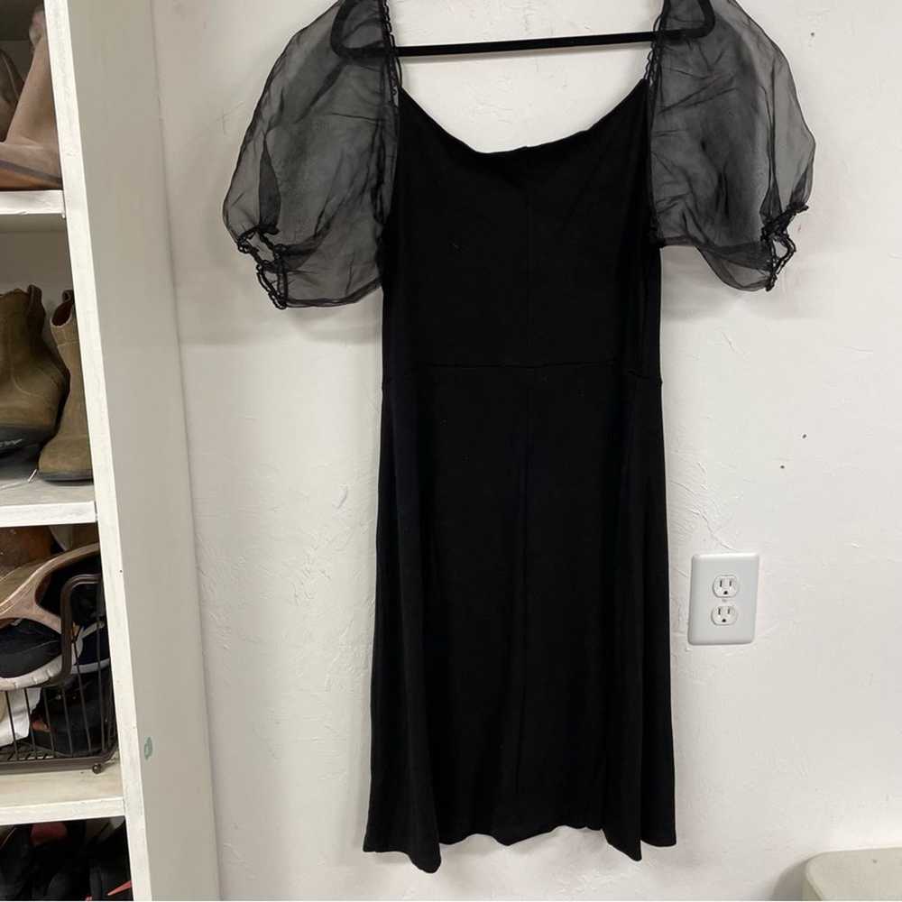 Eloquii Black Fit & Flare Mini Dress Sheer Puff S… - image 6