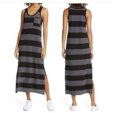 ATM Striped Maxi Pima Cotton Dress