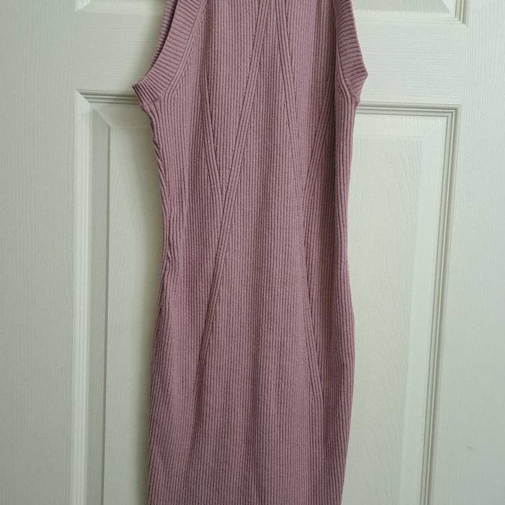 Mauve Pink Sleeveless Bodycon Ribbed Knit Dress 2… - image 2