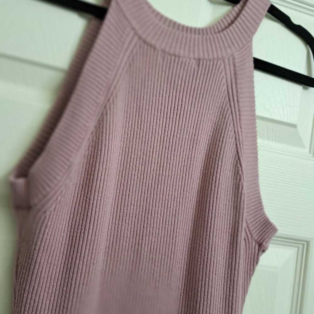 Mauve Pink Sleeveless Bodycon Ribbed Knit Dress 2… - image 4