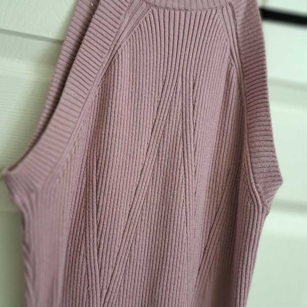 Mauve Pink Sleeveless Bodycon Ribbed Knit Dress 2… - image 8