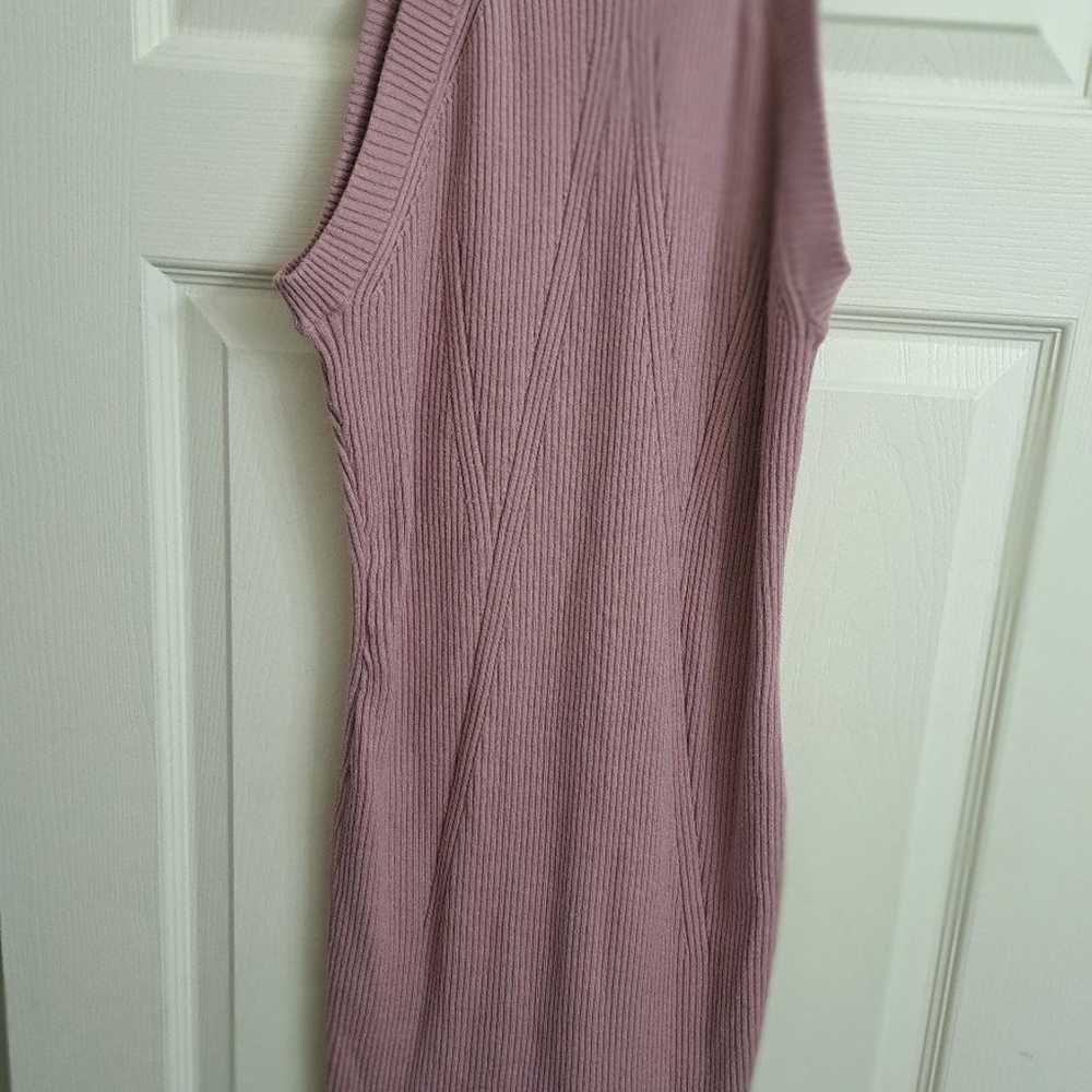 Mauve Pink Sleeveless Bodycon Ribbed Knit Dress 2… - image 9