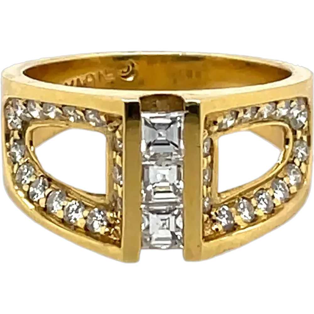 18K Yellow Gold Diamond Ring - image 1