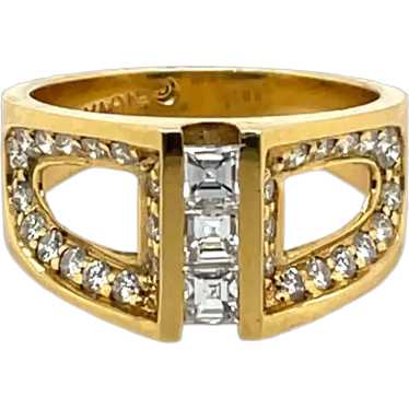 18K Yellow Gold Diamond Ring - image 1