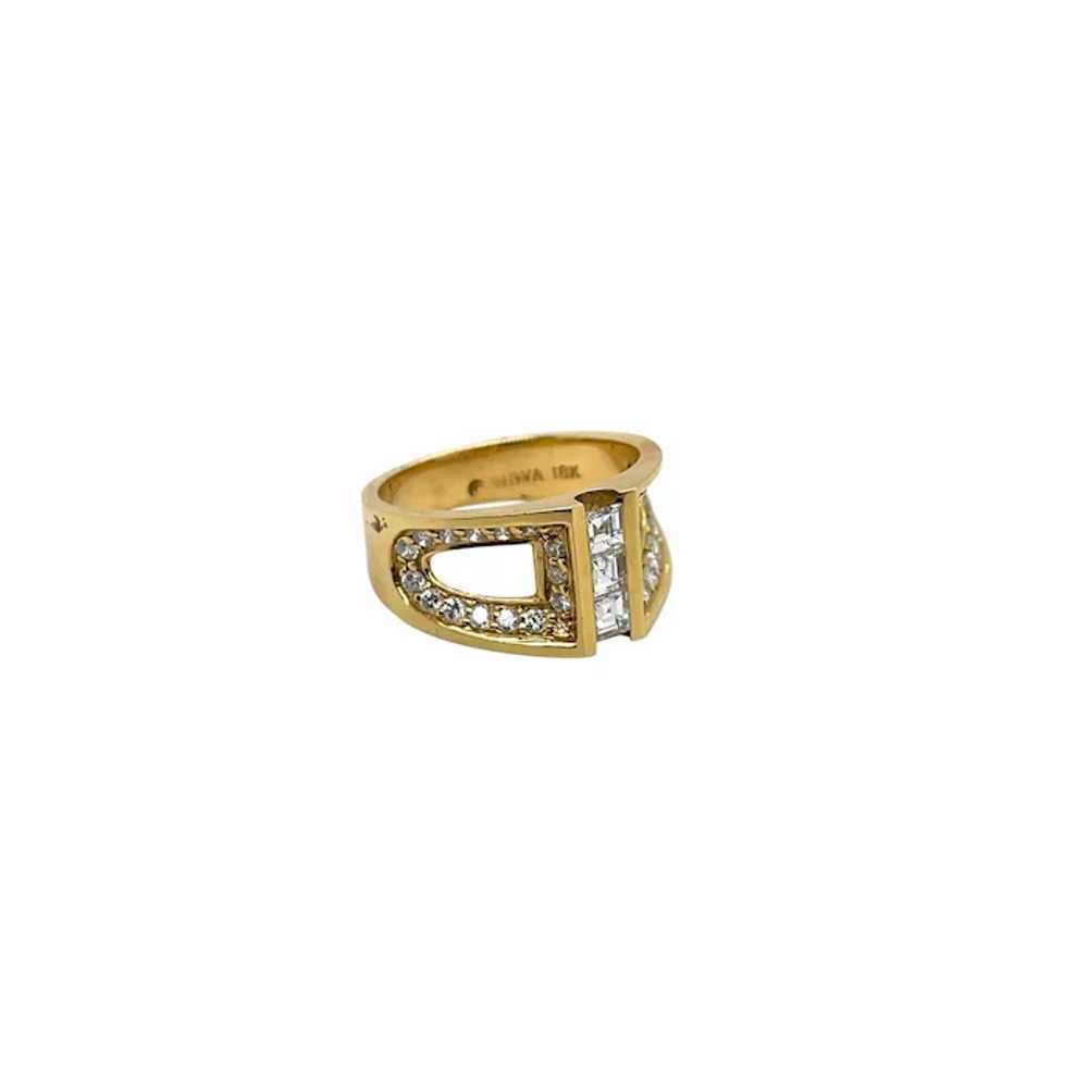 18K Yellow Gold Diamond Ring - image 4
