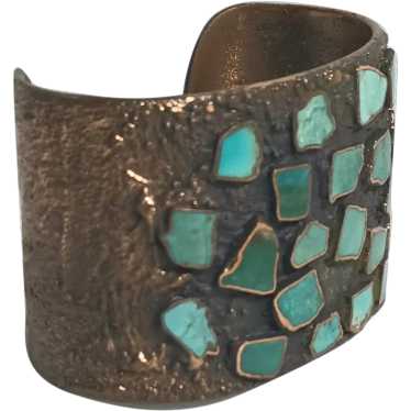Bell Trading Post copper turquoise Corinthian cuf… - image 1