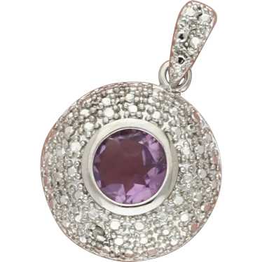 Sterling Silver Diamond Accent Purple Amethyst Pe… - image 1