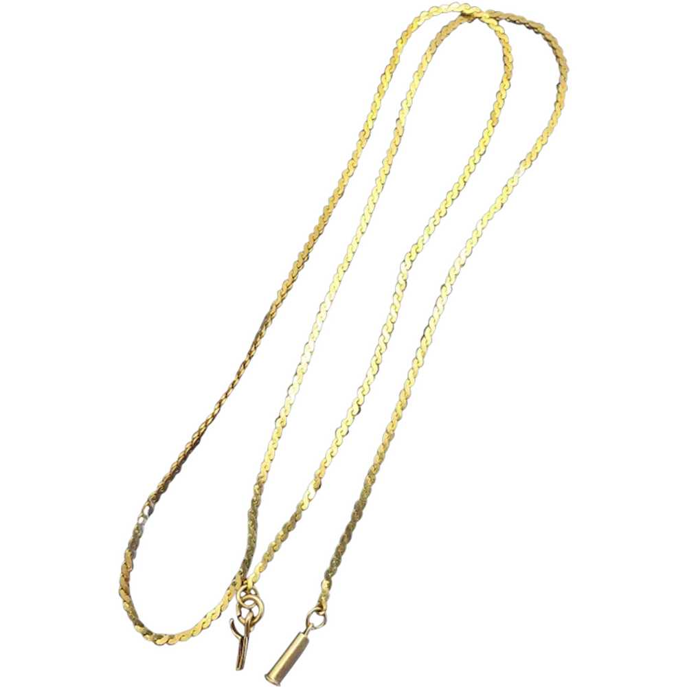 14K Yellow Gold Chain Necklace , Layering Necklac… - image 1