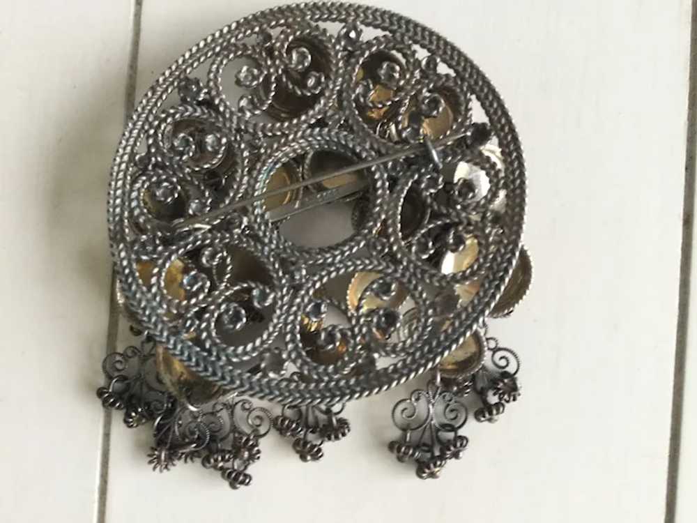 Large Norwegian Norway Solje Brooch 830 Silver - image 3