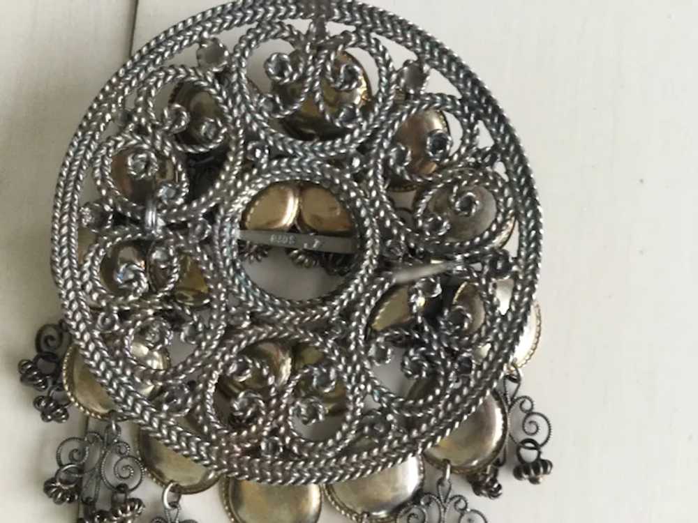 Large Norwegian Norway Solje Brooch 830 Silver - image 4