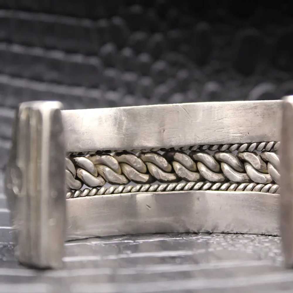 Egyptian Vintage Sterling Silver Heavy Large Cuff… - image 11