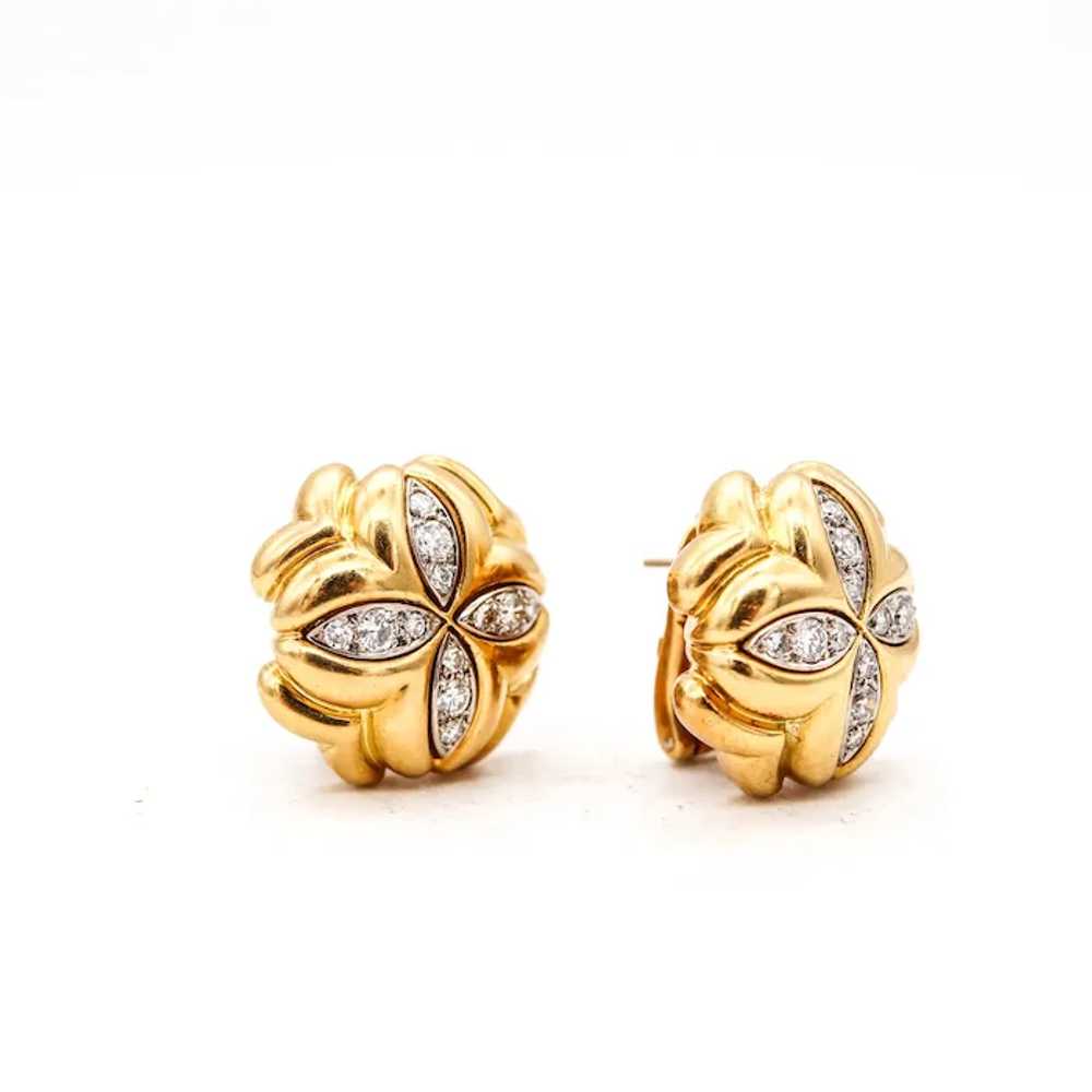 -Cartier 1970 Pair Of Clovers Clips Earrings In 1… - image 3