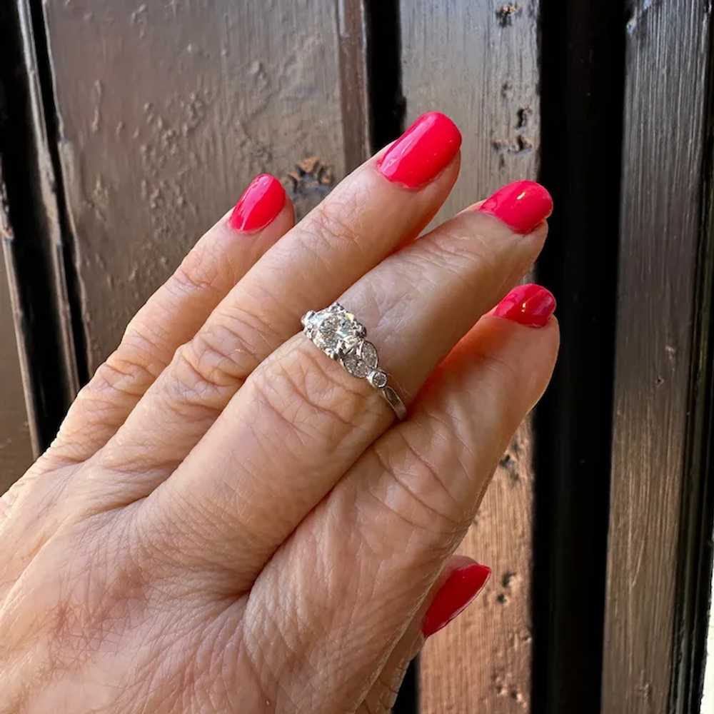 Art Deco Platinum Diamond Engagement Ring - image 5