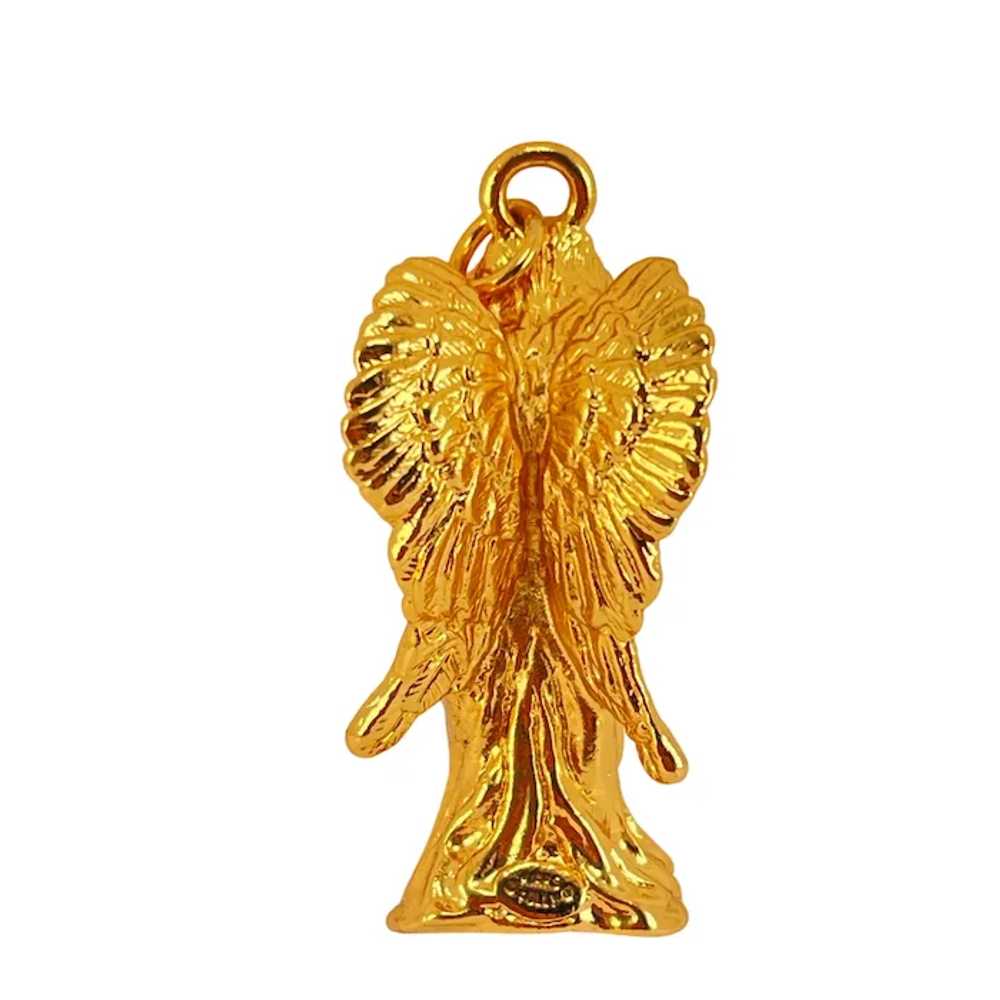 Kirks Folly Large Angel Pendant Yellow Gold Plate… - image 2