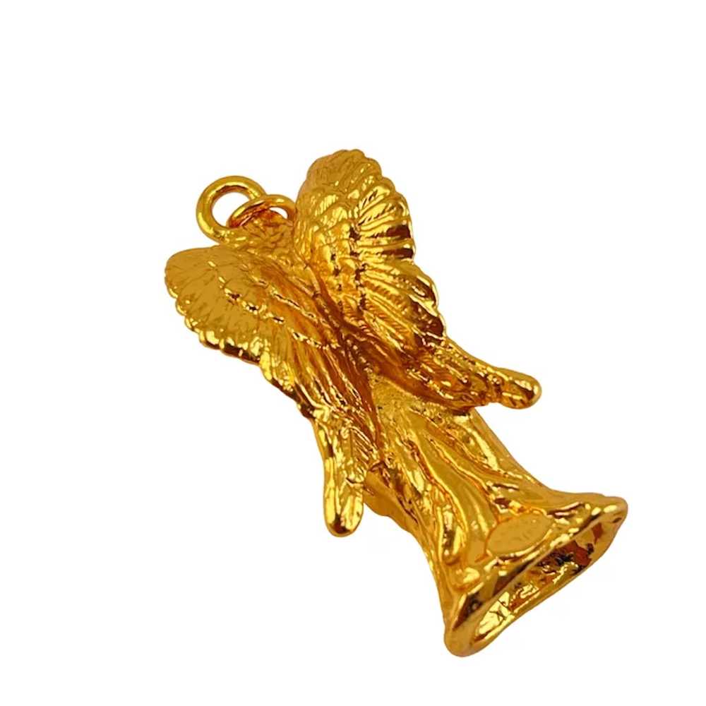 Kirks Folly Large Angel Pendant Yellow Gold Plate… - image 5