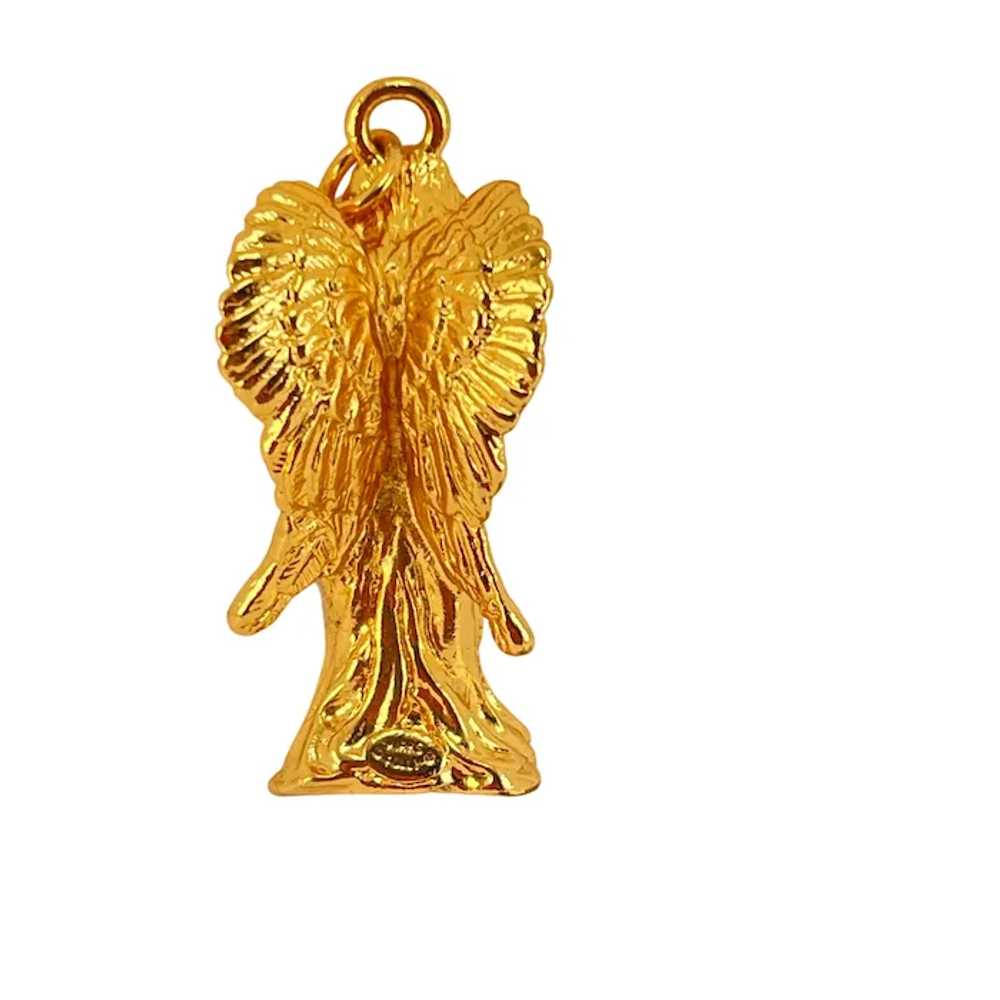 Kirks Folly Large Angel Pendant Yellow Gold Plate… - image 6