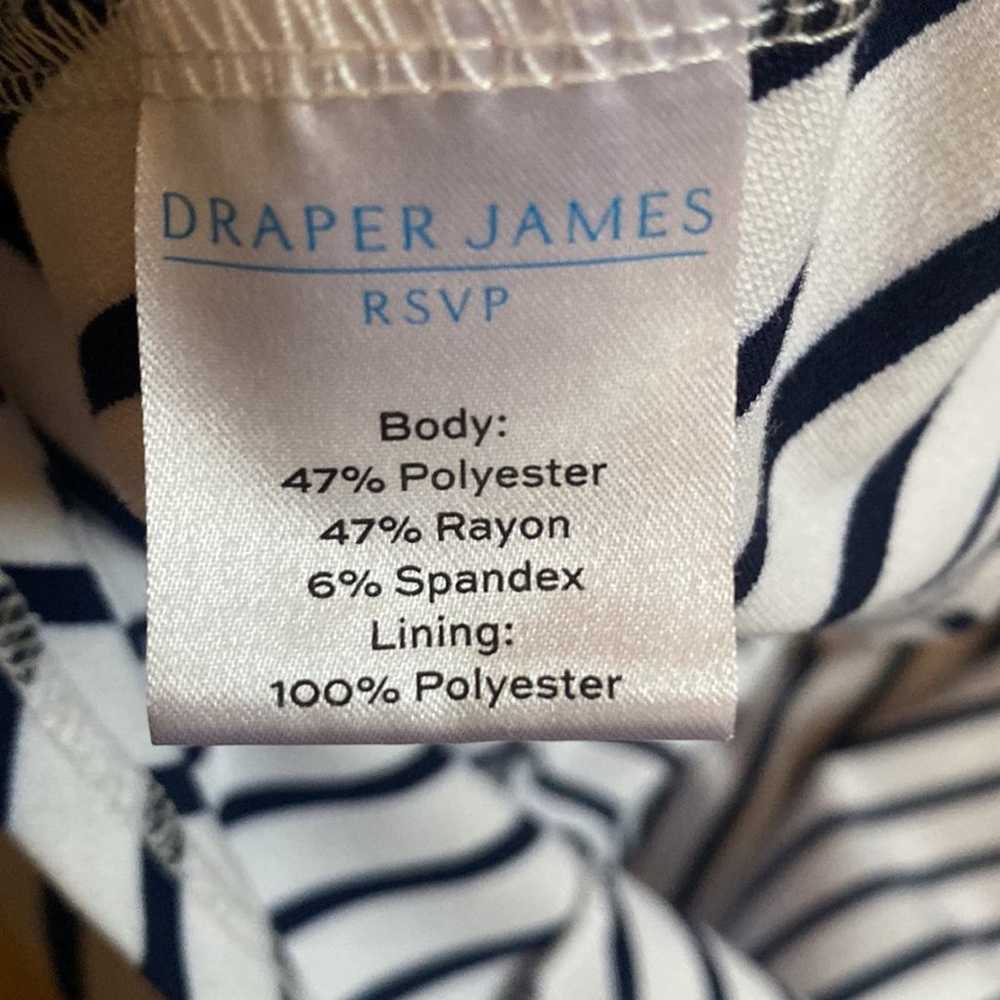 Draper James RSVP Clinched Waist Navy & White Str… - image 7