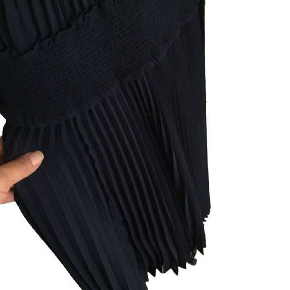 Nanette navy silk pleated dress - image 12
