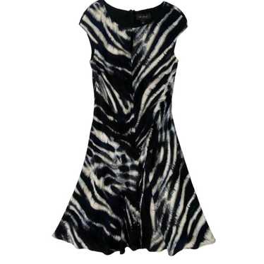 St. John Black Watermark Silk Swing Dress 16 - image 1