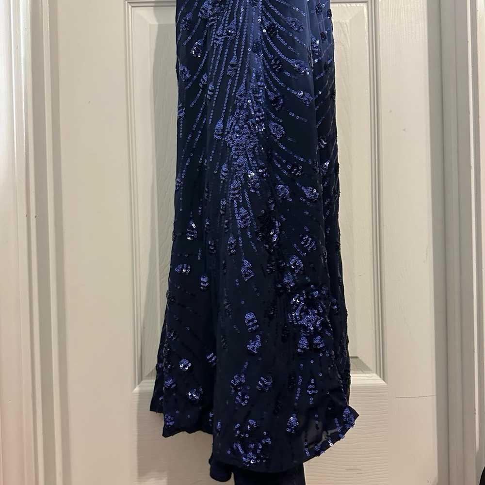 Dark Blue Sequin Prom Dress - image 11
