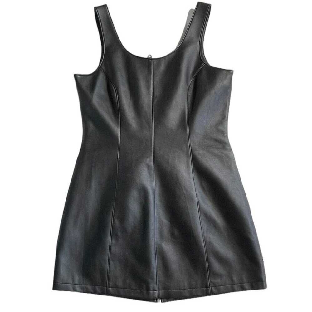 Front Zip Mini Dress Large Faux Leather Road Rags… - image 10