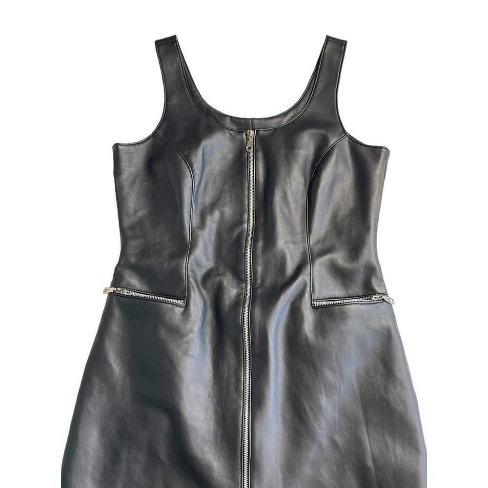 Front Zip Mini Dress Large Faux Leather Road Rags… - image 2