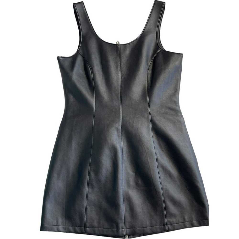 Front Zip Mini Dress Large Faux Leather Road Rags… - image 9