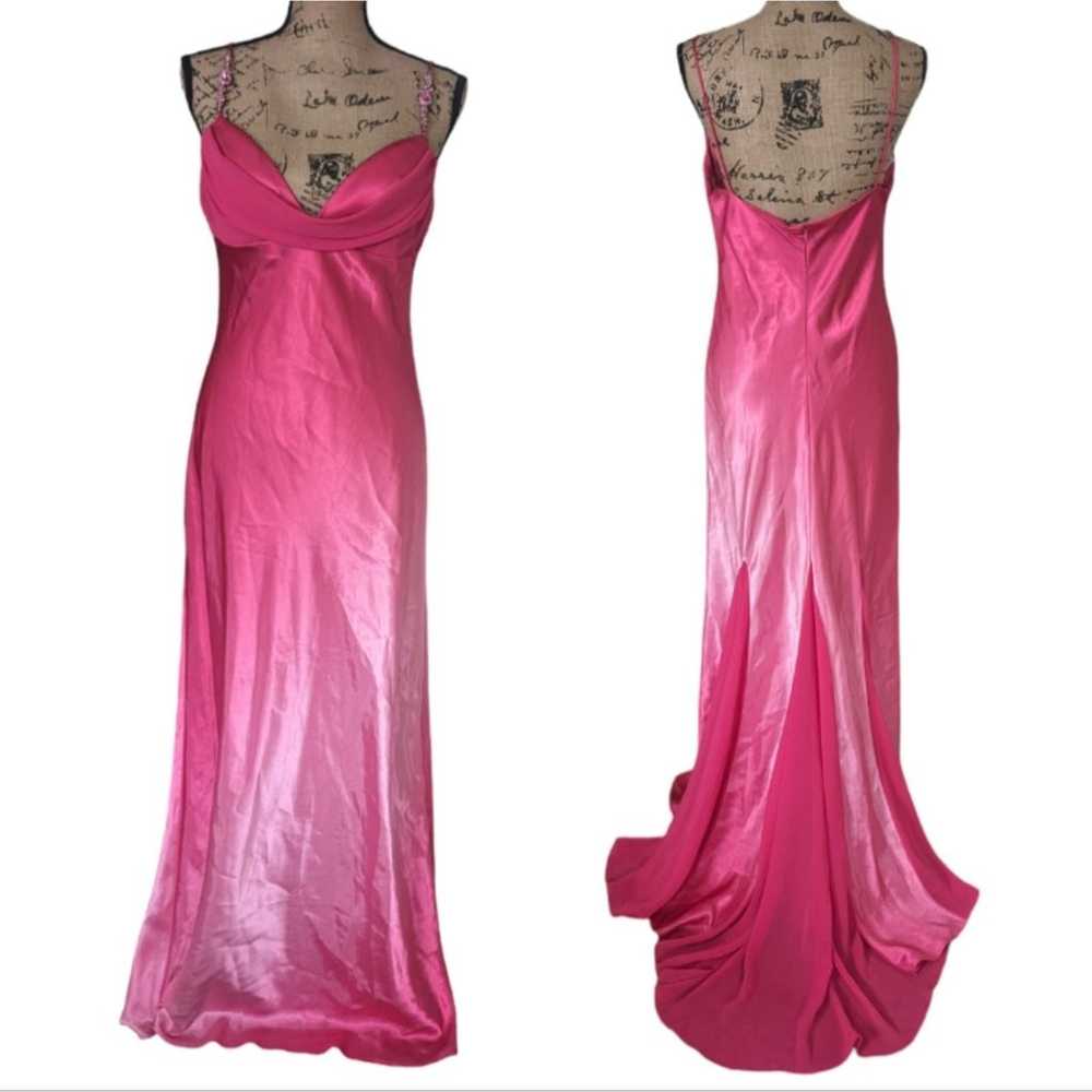 90s Y2K Pink Ombre Slip Gown Dream Dress Size 12 - image 1