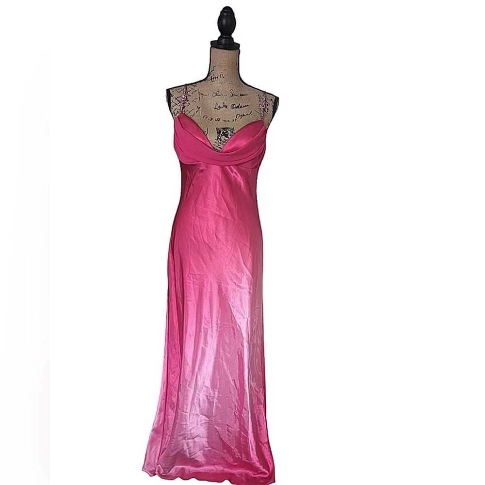 90s Y2K Pink Ombre Slip Gown Dream Dress Size 12 - image 6