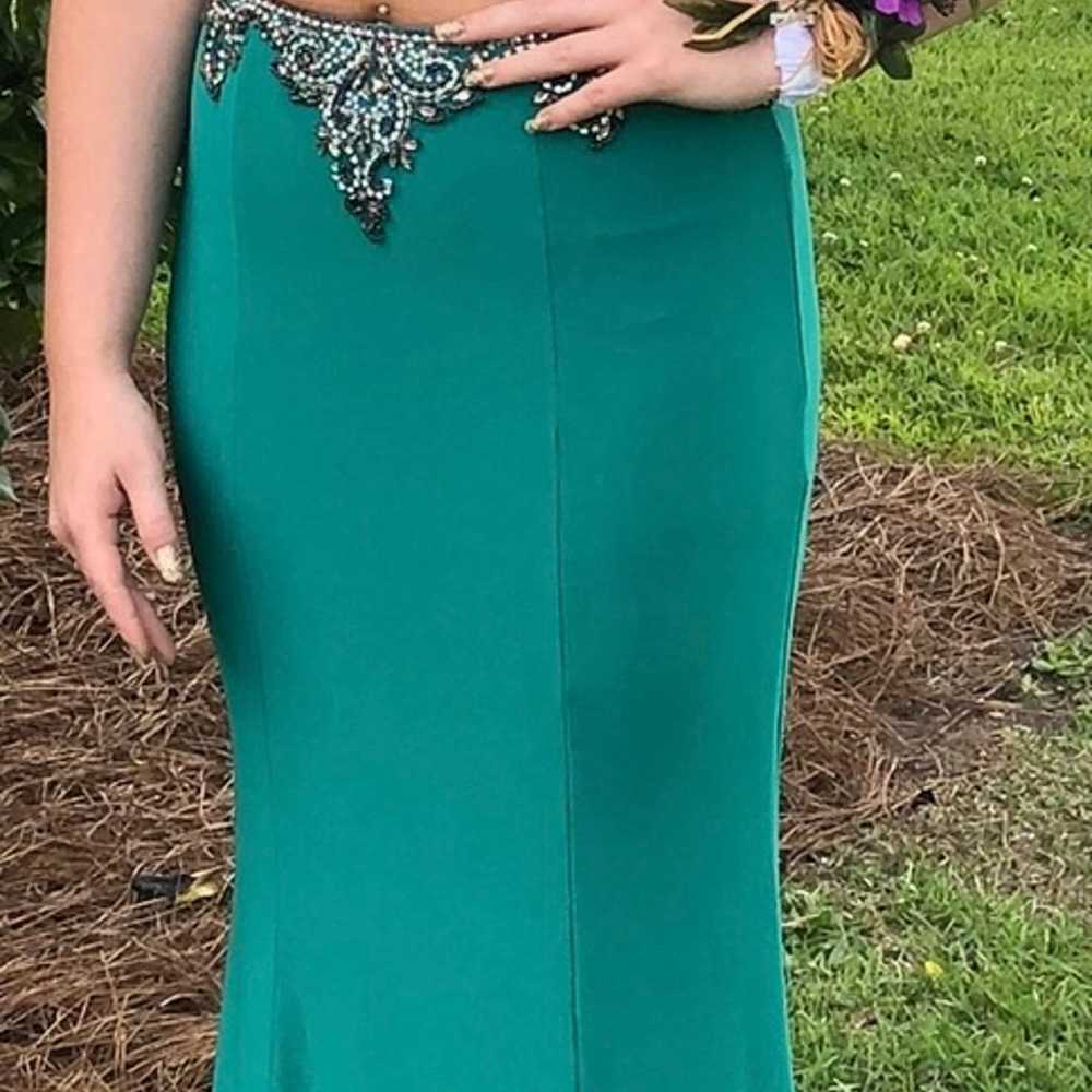 Emerald Two Piece Prom Dress - image 11