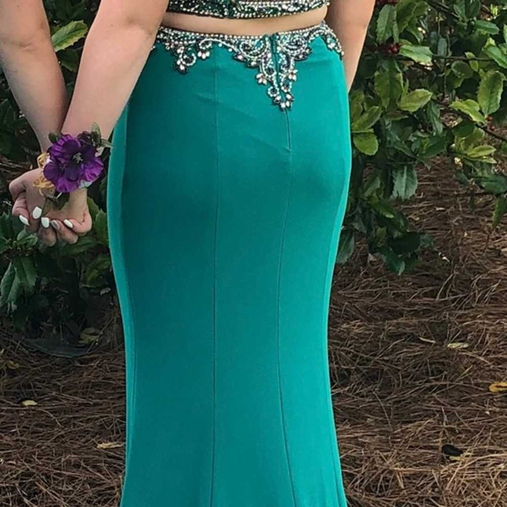 Emerald Two Piece Prom Dress - image 9