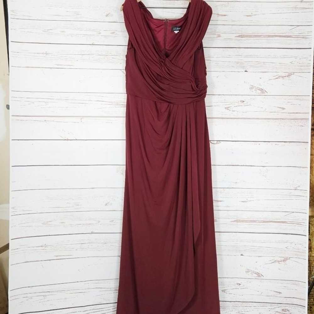 La Femme | Wine Ruched Jersey Column Gown NWOT - image 3