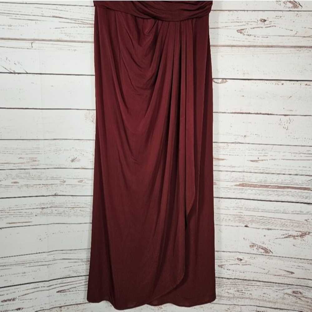 La Femme | Wine Ruched Jersey Column Gown NWOT - image 5