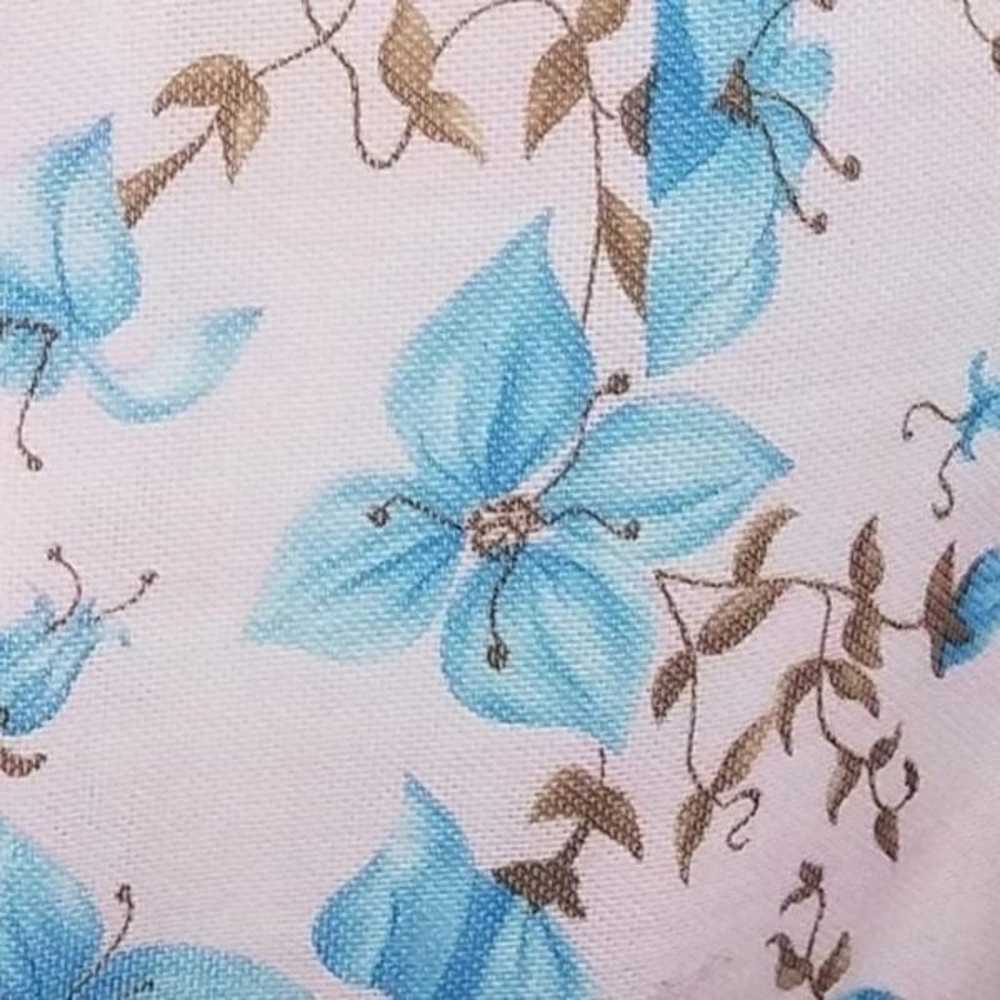 Vintage 1960s Hand Sewn Pink Blue Forget-Me-Not T… - image 12