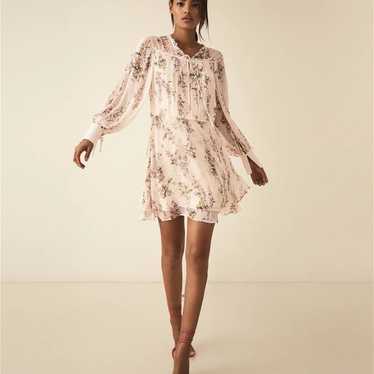 Reiss Lucca Floral Smocked Dress In Floral White - image 1
