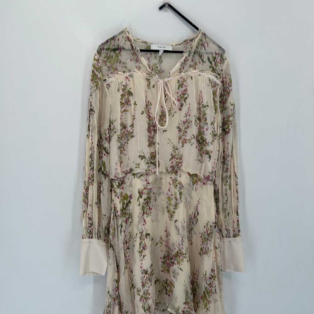 Reiss Lucca Floral Smocked Dress In Floral White - image 5