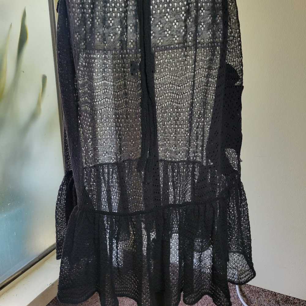 Valentino Black Flower & Parrot mesh Dress - image 9