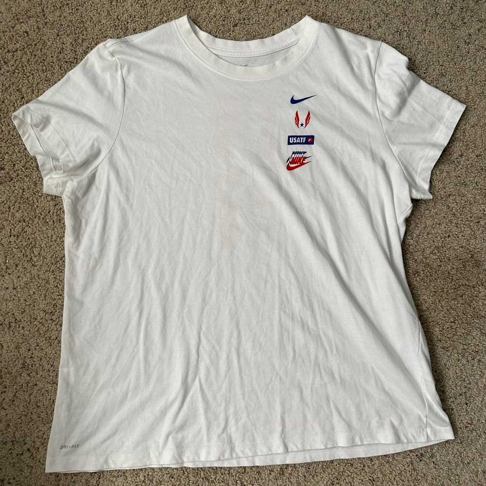 Nike Dri Fit USATF Track And Field White 2XL T Sh… - image 3