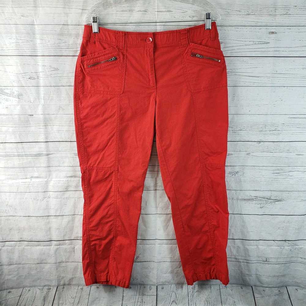 Vintage Chicos Womens Cropped Pants Sz 1 US 8 Red… - image 1