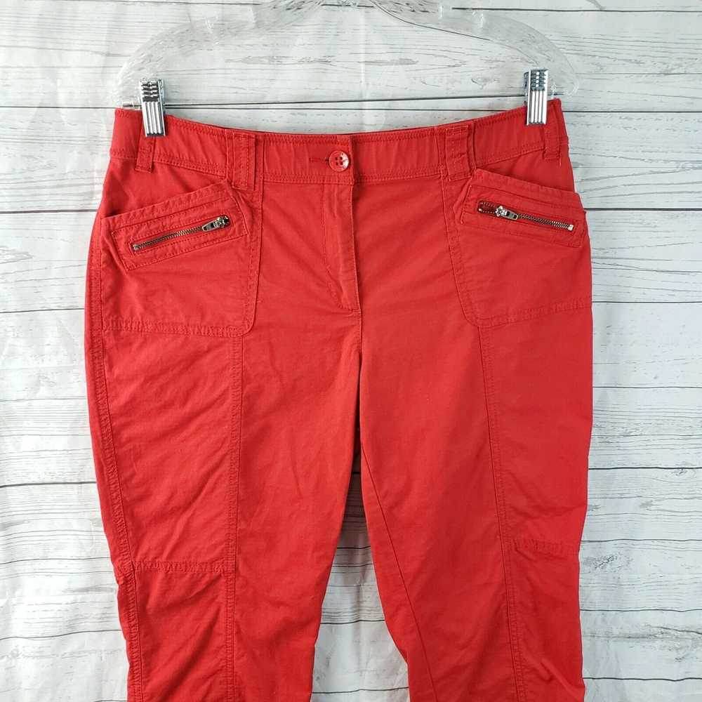 Vintage Chicos Womens Cropped Pants Sz 1 US 8 Red… - image 2