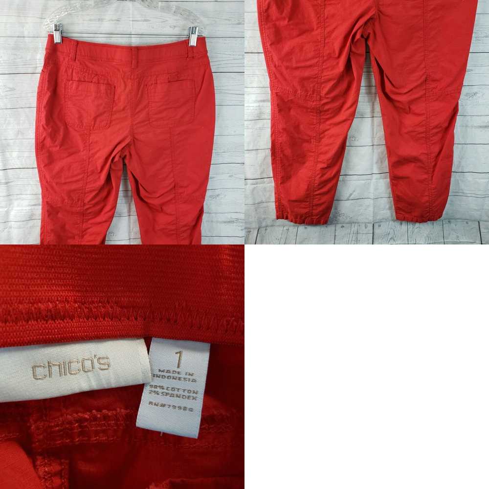 Vintage Chicos Womens Cropped Pants Sz 1 US 8 Red… - image 4